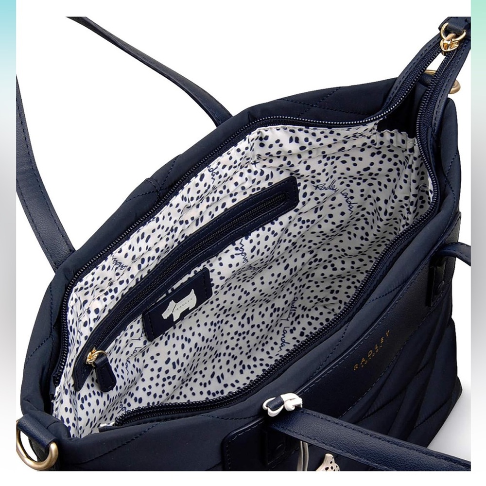 Radley London Blue Quilted Tote with Silver Accents - Picture 6 of 7